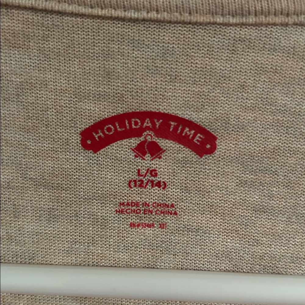 Holiday Time Beige Knit Christmas Tree Sequin Sweater - Picture 4 of 5